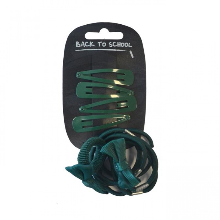 Bows Clips & Bobbles (Bottle Green)