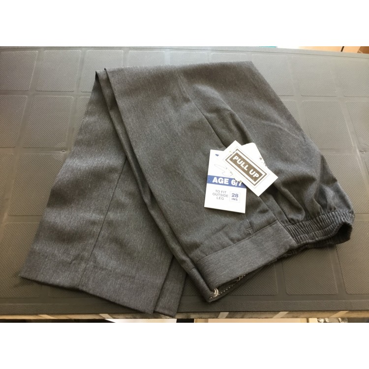 BOYS GREY PULL-UP TROUSER