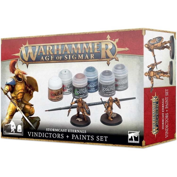  Games Workshop Warhammer Age of Sigmar Stormcast Eternals Vindictors & Paint Set