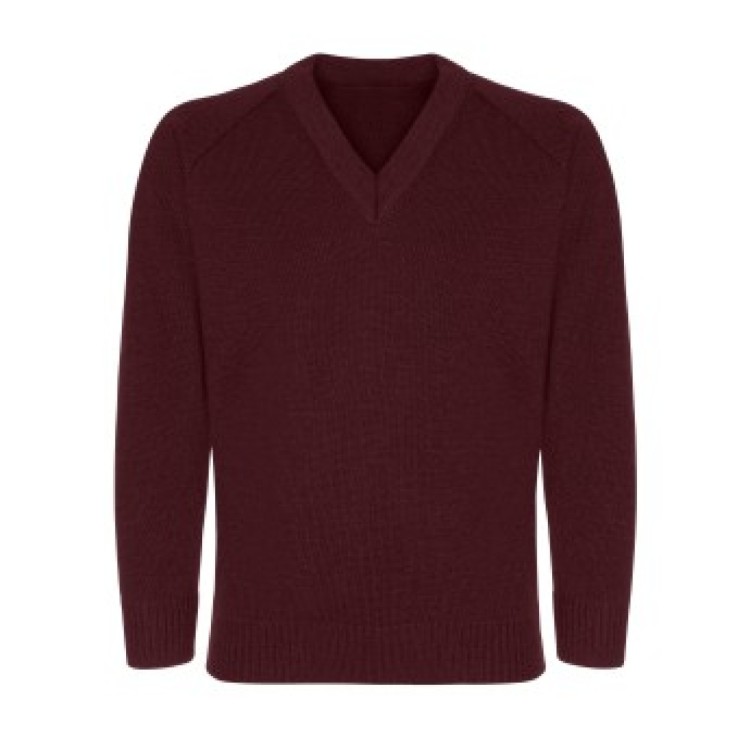 Comfy Maroon V Neck Jumper - Perfect for a Cosy Day