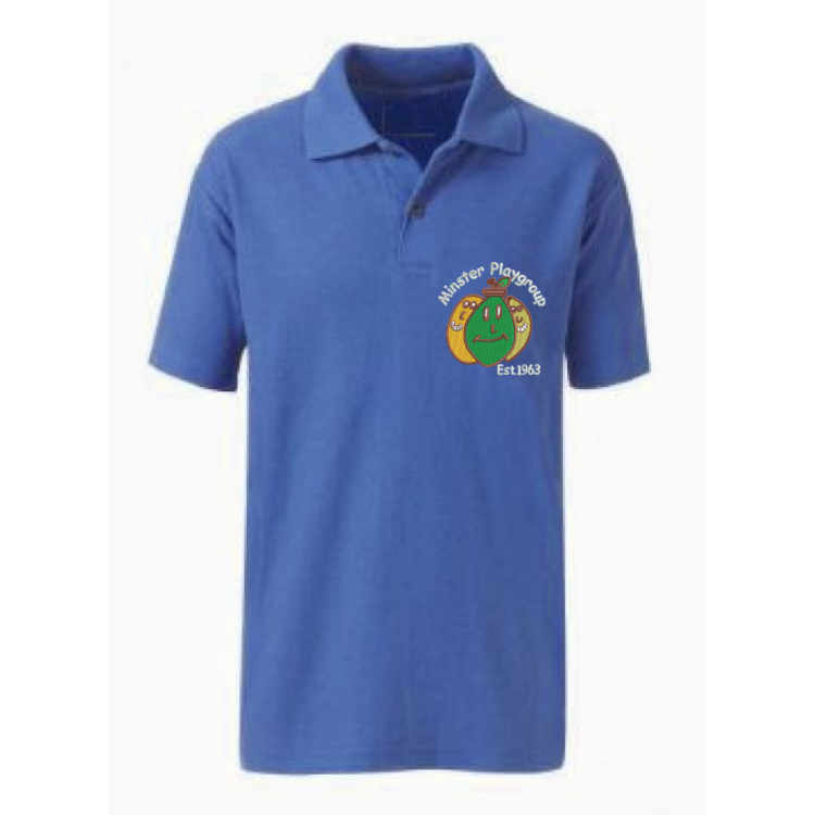 Minster Playgroup Kid's Polo Shirt Royal Blue with Logo