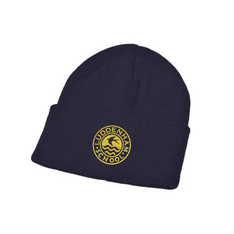 Navy Winter Hat with School Logo