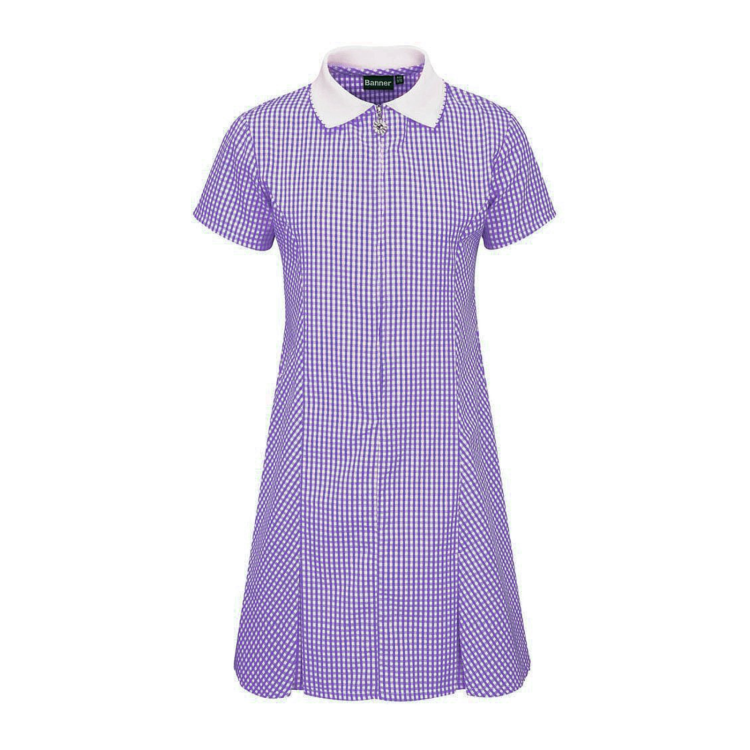 Purple and White School Summer Dress