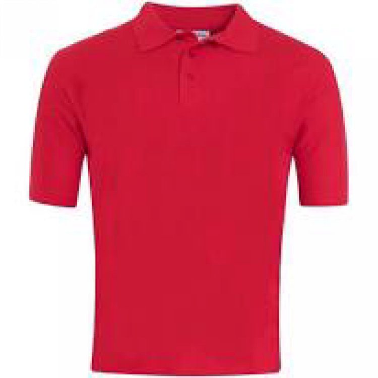 Red PE Polo Shirt with Logo