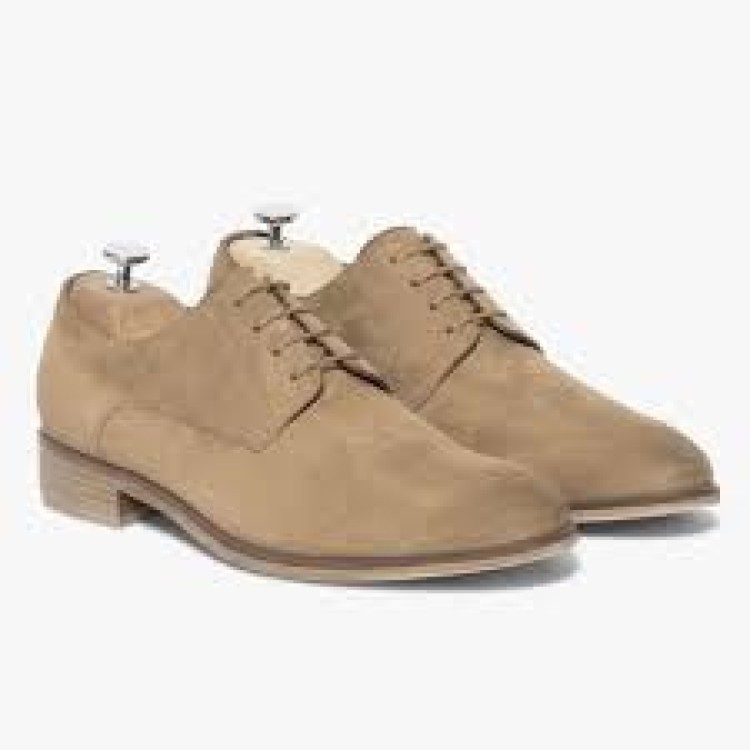 ROAMERS TAUPE LEATHER TEXTILE SHOE