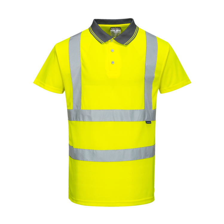 Sheppey College Yellow Hi-Vis Construction Polo with Logo